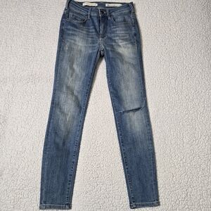 Pilcro and the Letterpress High Rise Skinny Jeans Distressed Size 27